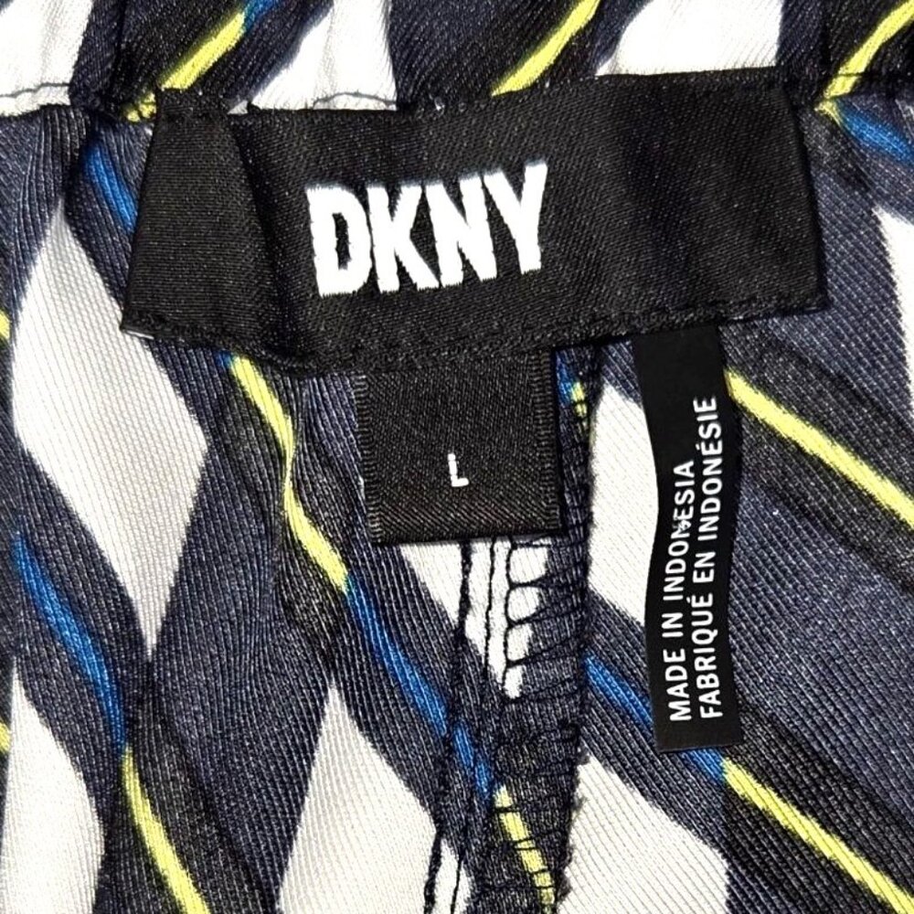 DKNY Geometric Print Cropped Wide Leg Pull-On Culotte Pants Women's Size Large - Picture 7 of 8